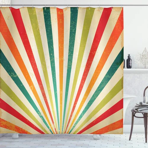 Vista 20 de set de cortina para baño decorativa de tela de poliéster con ganchos