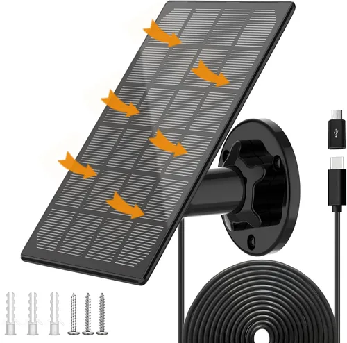 Vista 9 de Panel solar para cámara exterior, cargador solar resistente al agua IP66, suministro de energía solar continuo para cámaras de seguridad, con cable