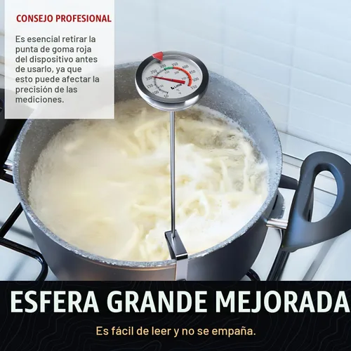 Vista 7 de Termómetro de caramelo con clip para olla - Termómetro de aceite para freír profundo para freír y fabricación de velas - Negro