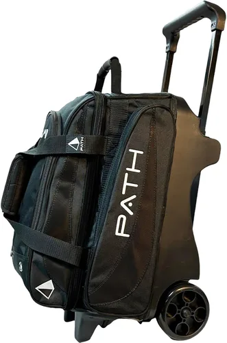 Vista 13 de Pyramid Path Premium Deluxe - Bolsa de bolos de doble rodillo de 2 bolas con gran compartimento separado para zapatos