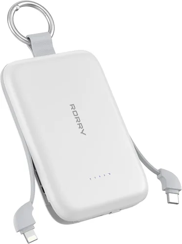 Vista 10 de RORRY CharmGo - Cargador portátil, 10000 mAh PD 30 W, cargador portátil de carga rápida con cables integrados, llavero de viaje para iPhone Negro