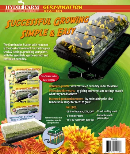 Vista 3 de Jump Start CK64050 equipo de germinación con alfombrilla térmica y bandeja, paquete de 72 celdas, domo de 2