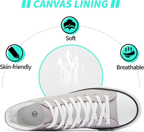 Vista 3 de ALTOCIS Women's Comfortable Platform High Top Sneakers, Casual Mid Top Sneaker for Women, Cute Faux Suede Fashion Sneakers, Classic Lace Up Walking