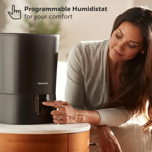 Vista 6 de Honeywell Humidificador de vapor caliente, de fácil mantenimiento, sin filtro, para habitaciones medianas, tanque de 1.5 galones – Humidistat