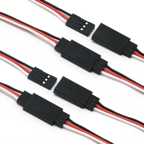 Vista 4 de Cable de extensión servo de 3 pines, 6 tamaños, macho a hembra, compatible con Futaba JR RC servo extensión de conexión piezas de control
