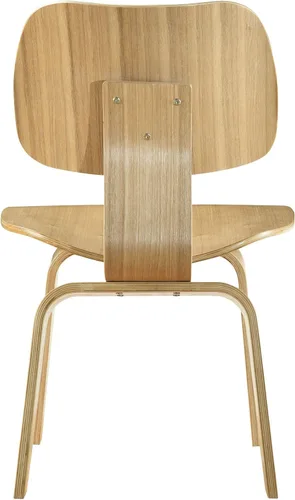 Vista 4 de Modway Fathom Mid-Century Moderna Contrachapado Moldeado Dos Sillas de Cocina y Comedor en Natural