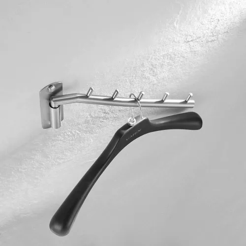 Vista 5 de JQK - Percha plegable para colgar en la pared, gancho de acero inoxidable con soporte para brazo oscilante, sistema colgante de ropa, organizador