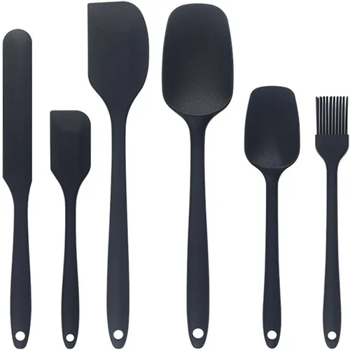 Vista 6 de Espátula de silicona, utensilios de cocina para hornear Espátula para tarro Paquete de 1 unidad