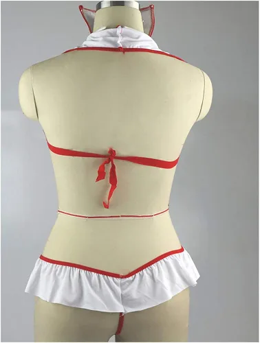 Vista 4 de XinYiQu Conjunto de lencería sexy para mujer, conjunto de ropa interior de una pieza, para uniforme