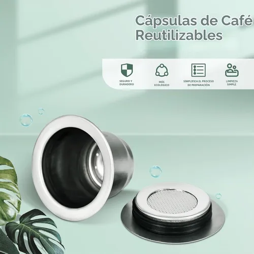 Vista 6 de LIHONG - Cápsulas de café reutilizables de acero inoxidable, cápsulas de café reutilizables, cápsulas de espresso reutilizables compatibles