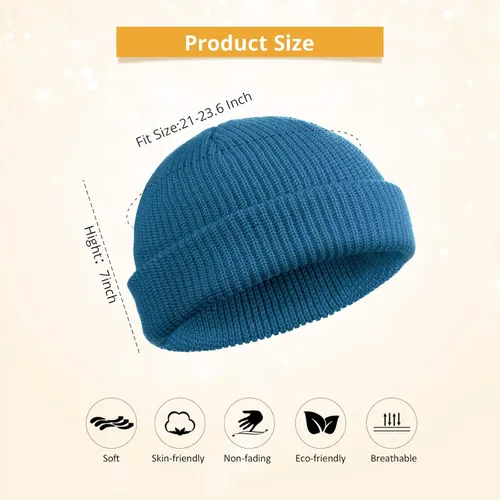 Vista 4 de SATINIOR Gorro de pescador con borde enrollable, gorro de pescador para mujeres y hombres