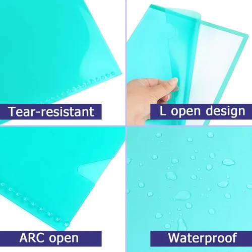 Vista 9 de Tamaki 16 paquetes de fundas transparentes de plástico para carpetas, fundas de plástico para documentos, fundas de papel transparentes con chaqueta