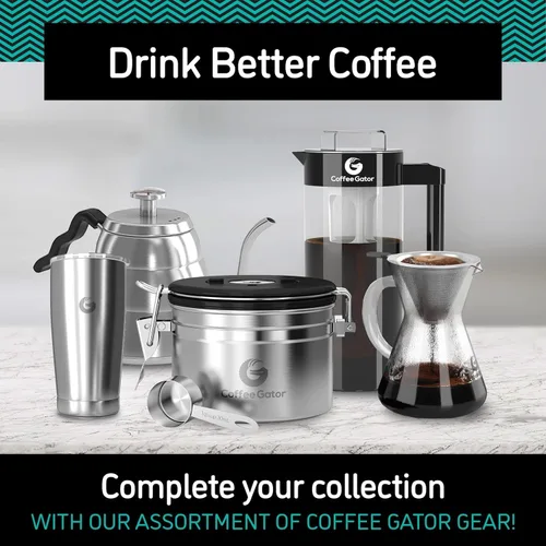 Vista 5 de Coffee Gator Micro Mesh - Filtro de café de acero inoxidable para verter sobre café, reutilizable y permanente para cafeteras de 27 oz (27.1 fl oz)