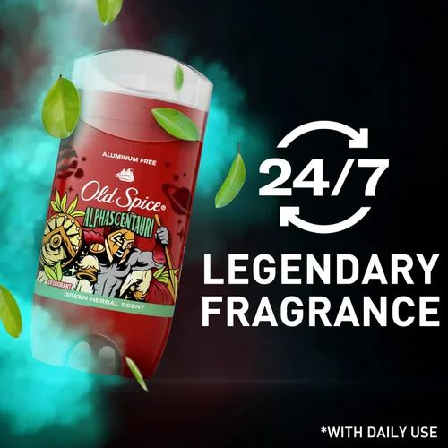 Vista 6 de Old Spice Desodorante sin aluminio para hombres, protección contra olores 24/7, frescura 24/7 y aroma duradero, se pone transparente, Alphascentauri