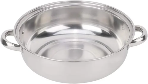 Vista 8 de Olla de vapor, 11.0 in de acero inoxidable de una sola capa olla olla olla de vapor de alimentos olla utensilios de cocina para cocina doméstica