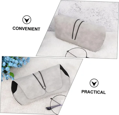 Vista 4 de BESTYASH Estuche portátil para gafas de sol, 2 piezas, caja de gafas de cuero, resistente a arañazos