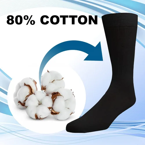 Vista 2 de EMEM Apparel Calcetines de vestir clásicos de punto de algodón acanalado suave para mujer, paquete de 5