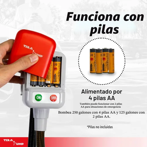 Vista 3 de TERA PUMP TRFA01-XL Bomba de transferencia de combustible con batería de 2ª