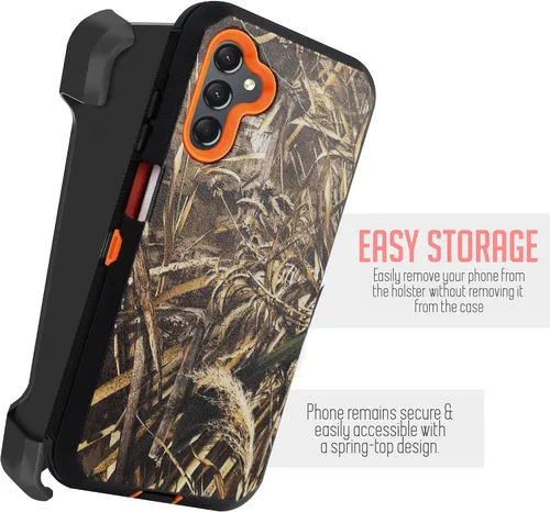 Vista 3 de Funda para Samsung Galaxy A24, funda giratoria de cuerpo completo con clip para cinturón de doble capa, soporte con protector de pantalla integrado