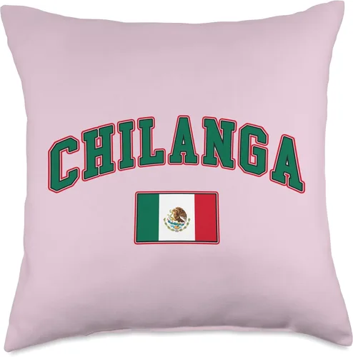 Vista 5 de Chilanga de hueso colorado Chilanga, cojín con bandera de México, 16 x 16 pulgadas, multicolor