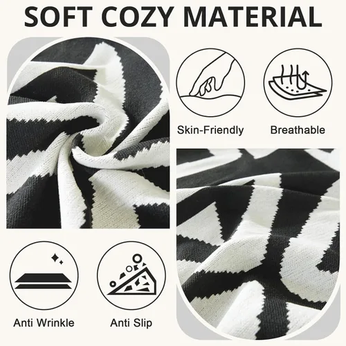 Vista 5 de Royhom Fundas para Sofá Seccional de 2 Piezas, Manta/Funda para Sofá en Forma de L, Fundas de Sofá Bohemias Lavables, Funda de Sofá con Borlas