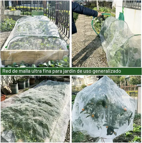 Vista 3 de Red de jardín ultra fina de 8 x 10 pies, malla de insectos para plantas