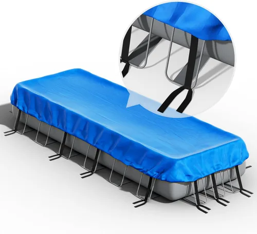 Vista 9 de Cubierta inflable rectangular para piscina de 120 x 72 pulgadas, 130 x 72