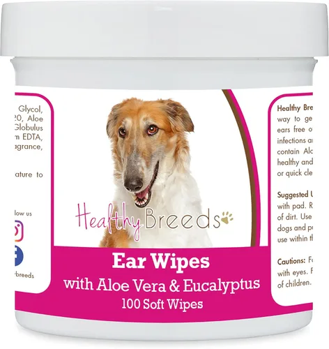 Vista 103 de Healthy Breeds Affenpinscher Toallitas de limpieza de oídos con aloe y eucalipto para perros, 100