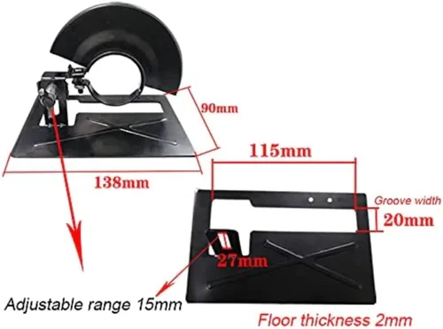 Vista 3 de Funda protectora de soporte de corte especial para amoladora angular, cubierta protectora ajustable, cubierta protectora para molino angular