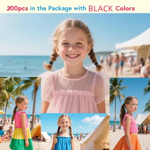 Vista 4 de Ligas pequeñas superelásticas para el cabello para niñas y niños pequeños, no se rompen, elásticos para coletas, coleteros para el cabello, no se