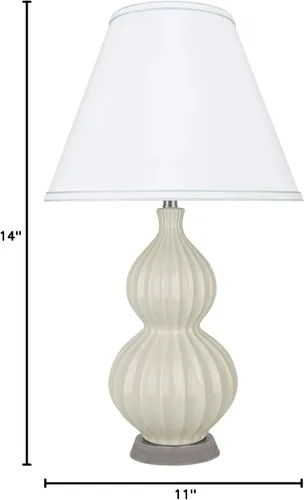 Vista 5 de Aspen Creative 40186-31 - Lámpara de mesa de cerámica de transición de 25 pulgadas de alto, pantalla de lámpara con forma de imperio de tapa dura
