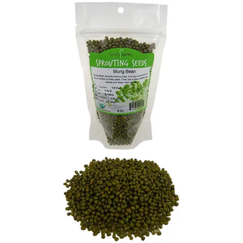 Vista 8 de Semilla de germinación de frijol mungo: 1 libra, orgánica, sin OMG - Marca Handy Pantry - Frijoles Mungos secos para brotes, plantación de jardín