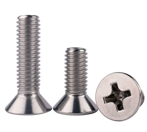 Vista 11 de 20 piezas de tornillos de máquina Phillips de cabeza avellanada plana de 1/4-20 x 1-1/2" UNC, acero inoxidable 304 18-8, rosca completa, rosca gruesa