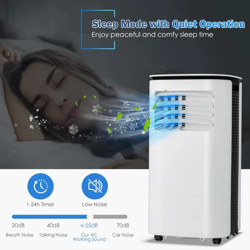 Vista 5 de PETSITE Aire acondicionado portátil 9000 BTU, unidad de refrigeración de CA 3 en 1 con enfriador de aire, ventilador y deshumidificador, pantalla