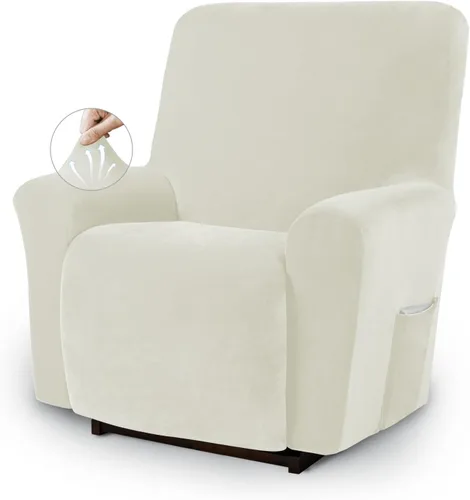 Vista 15 de Asnomy Fundas para Silla Reclinable Lazy Boy con Bolsillos, Fundas Elásticas de Terciopelo para Sofá, Fundas de 1 Pieza para Muebles, Protector