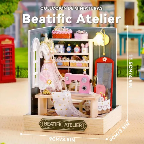 Vista 2 de Flever Kit de casa de muñecas en miniatura para bricolaje, habitación creativa con muebles para un regalo romántico de San Valentín