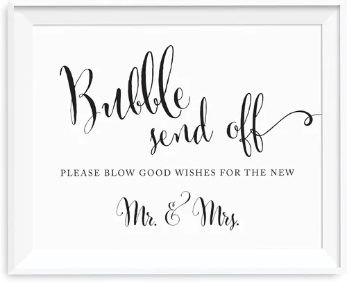 Vista 45 de Andaz Press Letreros de fiesta de boda, impresión formal en blanco y negro, 8.5 x 11 pulgadas, suite de novia, vestidor, paquete de 2