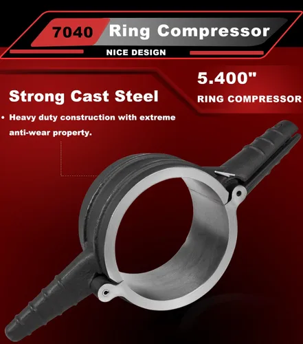 Vista 8 de 7040 Herramienta de compresor de anillo de pistón, adaptador de compresor de anillo de pistón y kit de anillo antipulido para Cummins ISX QSX 15