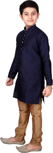 Vista 4 de Pro-Ethic Style Developer Ropa india para niños, juegos de Kurta de seda tradicional para niños, paquete de 1 (S-129)