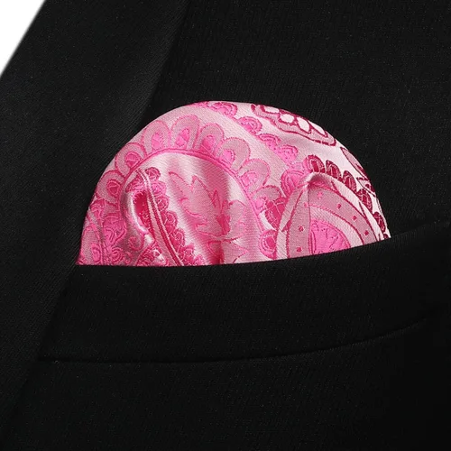 Vista 201 de HISDERN Pajaritas para hombre, corbatín de cachemira para hombre, corbata de lazo y bolsillo cuadrado, juego formal de esmoquin para boda