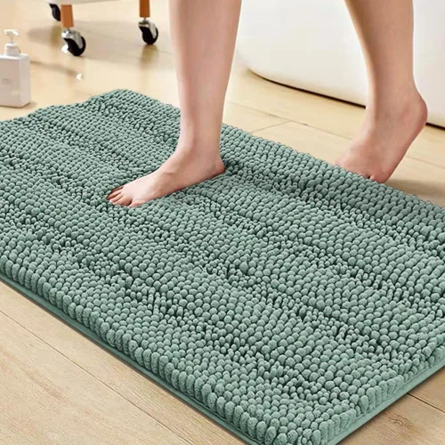 Vista 51 de Turquoize Alfombra de baño de chenilla de lujo para baño, extra absorbente, alfombra de ducha de microfibra antideslizante para baño, alfombra Aqua