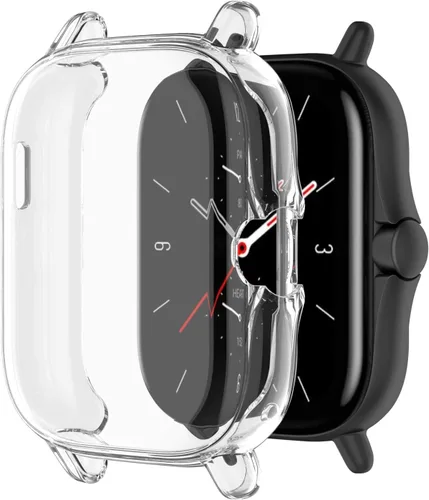 Vista 10 de FitTurn Funda protectora de pantalla compatible con Amazfit GTS 2/GTS3, proceso de chapado completo, color metal, TPU, a prueba de golpes, carcasa