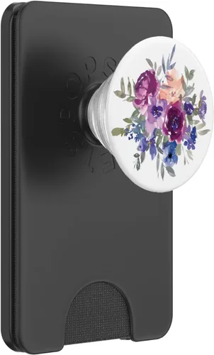 Vista 7 de PopSockets de flores moradas para mujer, PopGrip intercambiable