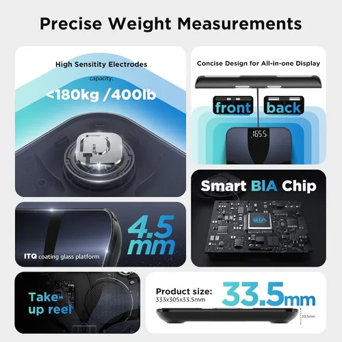 Vista 3 de Báscula Posture para peso corporal y grasa, báscula digital de baño IMC, báscula de grasa corporal Bluetooth, báscula inteligente de grasa corporal