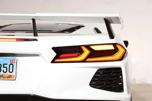 Vista 2 de Marco de luz trasera negra, 4 piezas compatibles con Corvette C8 Stingray 2020 2021 2022 2023 cubierta de luz trasera, accesorios de decoración