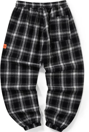 Vista 2 de Genanx Pantalones deportivos con cordón para hombre, pantalones deportivos con gráficos de letras, pantalones cargo punk, pantalones de hip hop