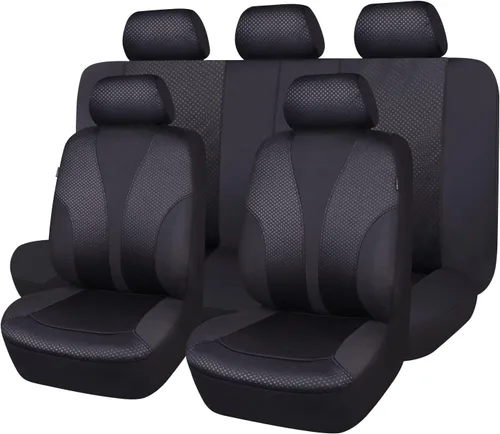 Vista 10 de Flying Banner - Fundas de asiento de coche, ajuste universal, para coche, camión, SUV, camioneta, estampado en caliente, transpirable, banco Beige