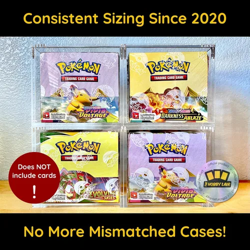Vista 2 de Funda acrílica de lujo compatible con cajas de refuerzo de Pokémon ingleses, magnética, fácil carga superior, protección gruesa de 0.236 pulgadas