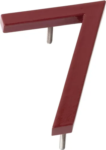 Vista 10 de Montague Metal Products MHN-06-F-BR1-2 Números flotantes modernos de aluminio cepillado sólido, 6 pulgadas, ladrillo rojo con recubrimiento en polvo