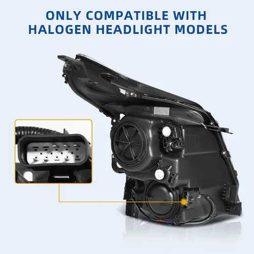 Vista 2 de DWVO Conjunto de faros delanteros compatible con Cadillac SRX 10 11 12 14 2014 2015 2016 Cadillac SRX 10 11 12 13 14 15 16 OE proyector delantero